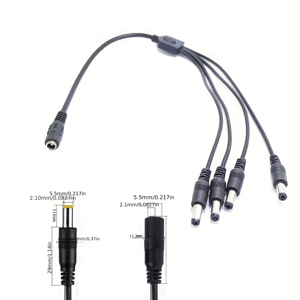 ASHATA 5,5x2,1mm DC Splitter Kabel, Buchse auf Stecker Powercable DC  Verteiler Kabel Stromkabel,CCTV Splitter Kabel 12V DC Stromverteiler  Adapter