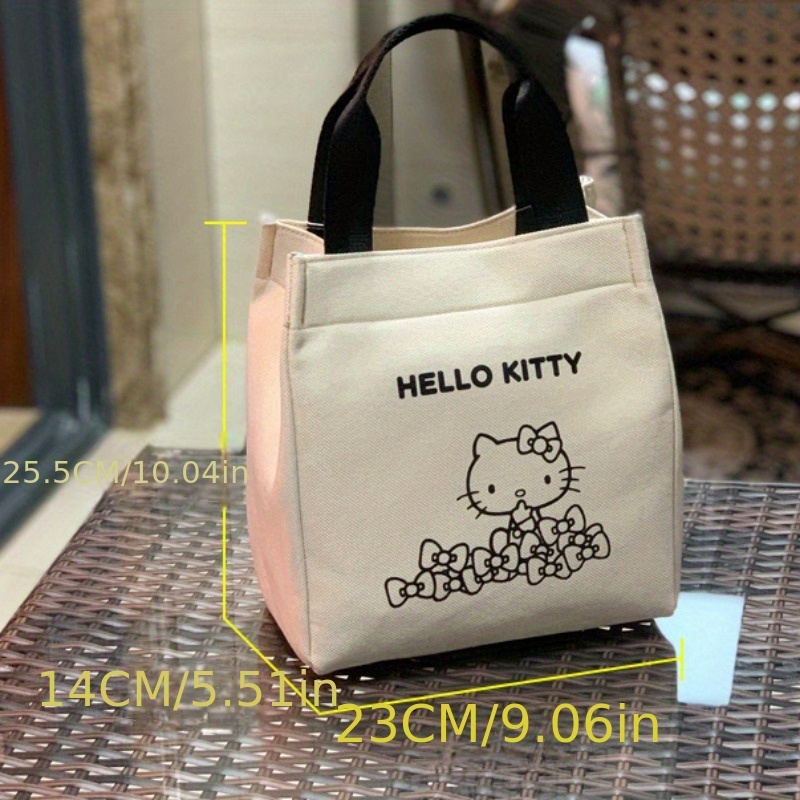 Miniso Cute Hello Kitty Tote Bag, Large Capacity Canvas Handbag, Perfect  Handle Bag For Everyday Use