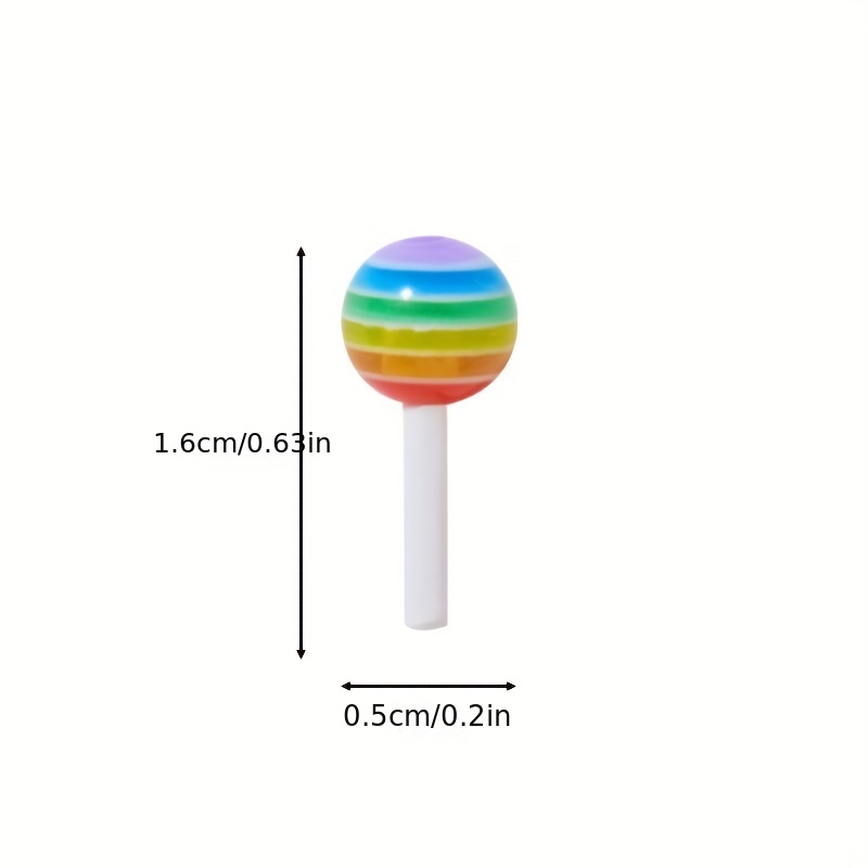 20/50Pcs Kawaii Lollipop Design Nail Charms Resin Mixed Color Mini Lolly  Charm Nail Art Decorations For Manicure Nail Parts CH01