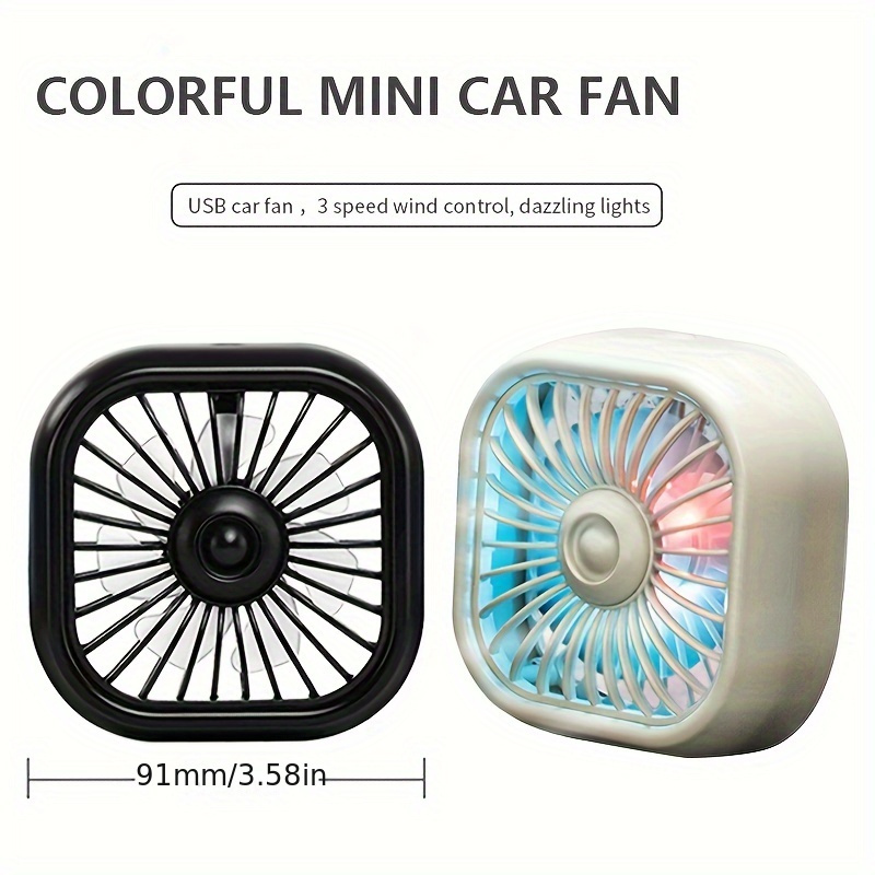 

1pc, Mini Car Fan, Car Air Vent Mini Fan, Usb Small Electric Fan, Colorful Car Fan