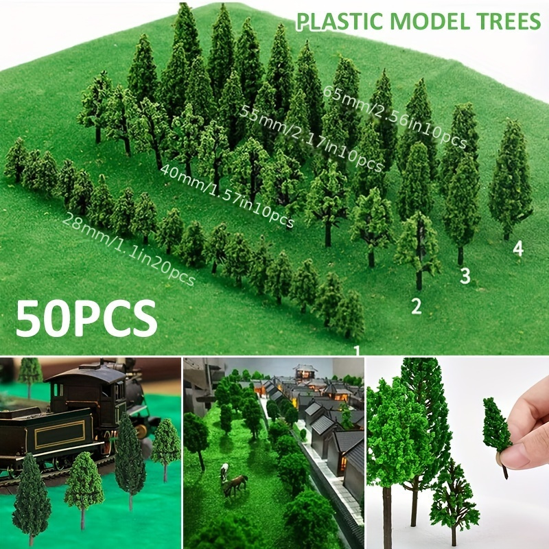 Arbres miniatures de 4 cm pour diorama de chemin de fer et paysage  miniature, décorations de scène en plastique, ensemble de modèles de  briques