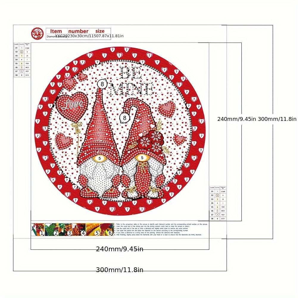 1pc Valentine's Day Dwarf Pattern Diamond Painting Kit, 5d Diy
