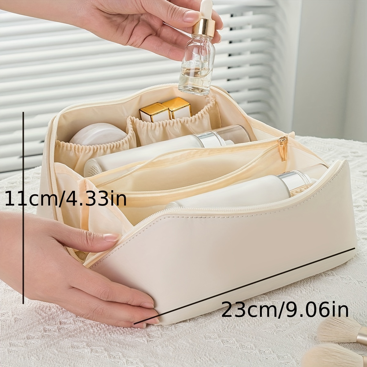 Large Capacity Travel Cosmetic Bag Multifunctional Waterproof Portable Makeup  Organizer Bag With Handle Ideal For Travel - Temu