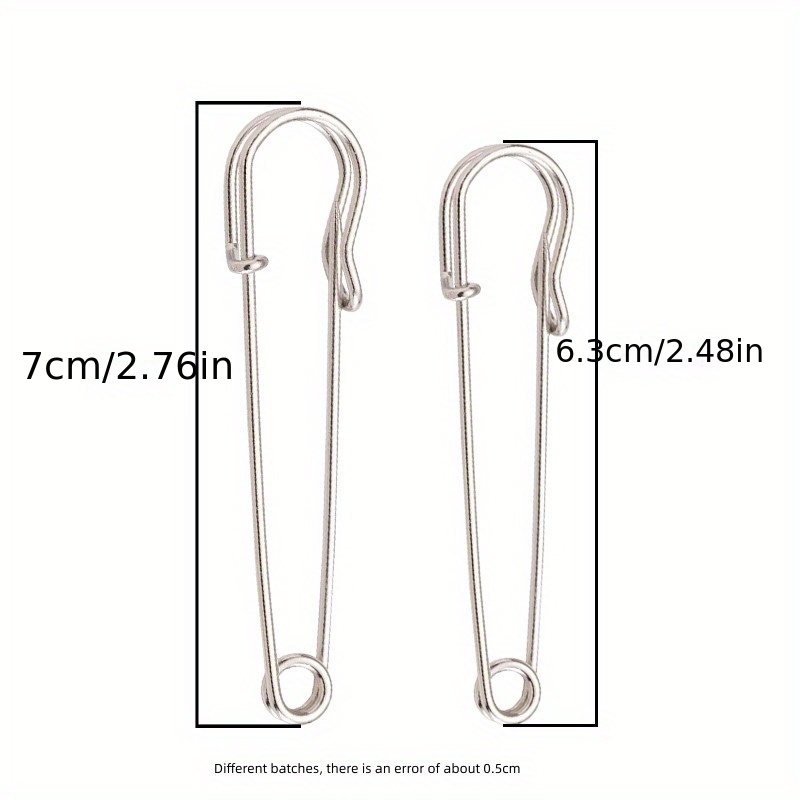 30PCS 4 and 3 Heavy Duty Safety Pins Stainless Steel Spring Lock