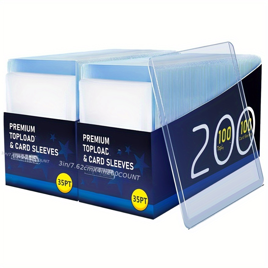 200/400 Card Sleeves for Cards, Premium Top   for Cards, 7.62cm x 10.16cm Card Protectors Hard Plastic, Hard Card Sleeves, Sports Trading Card Holder ( /200 Top   ++ /200 Penny Sleeves)