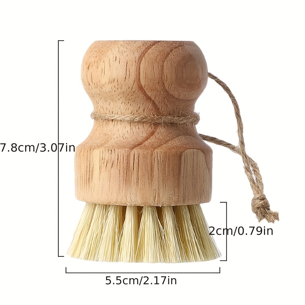 Palm Pot Brush Bamboo Round Mini Dish Brush Natural Scrub - Temu