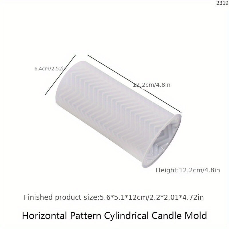 Wave Pattern Cylinder Shaped Silicone Candle Wax Mold Horizontal Fold  Pattern