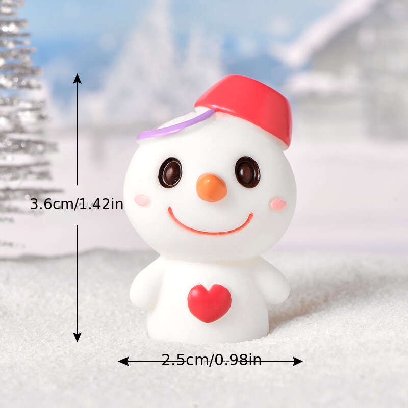 Yardwe 4pcs Santa Claus Ornament Christmas Micro Landscape Decor Tiny  Snowman Mini Snowman Figure Room Decor for Bedroom Desktop Accessories  Garden