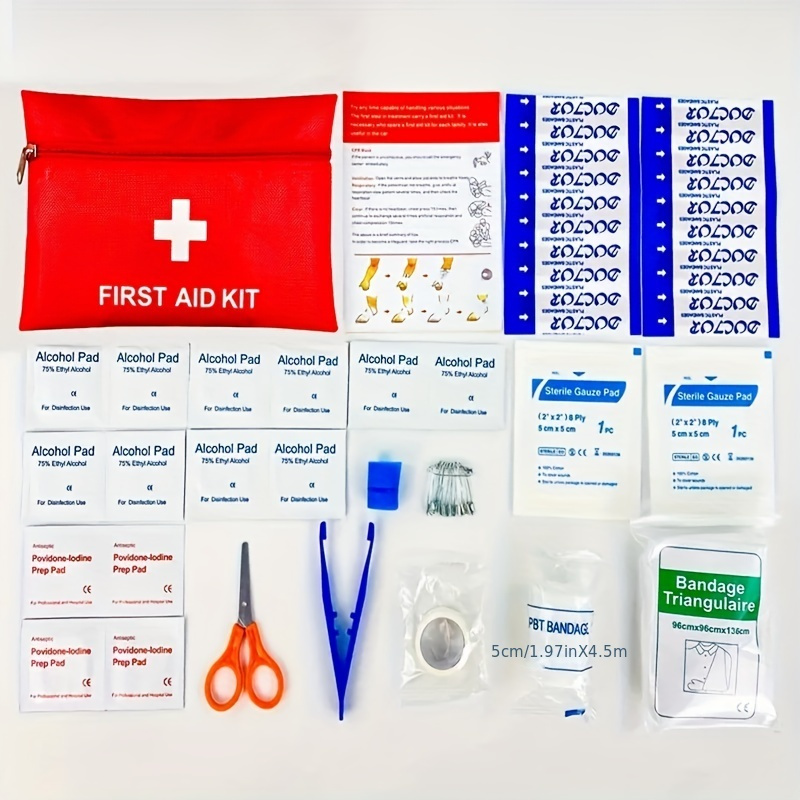 SlimK Small First Aid Kit for Car Travel & Outdoor Emergency Like Minor  Cuts, Scratch, Burns & Sprain - 112 Pieces of Premium Sterile Emergency Kit