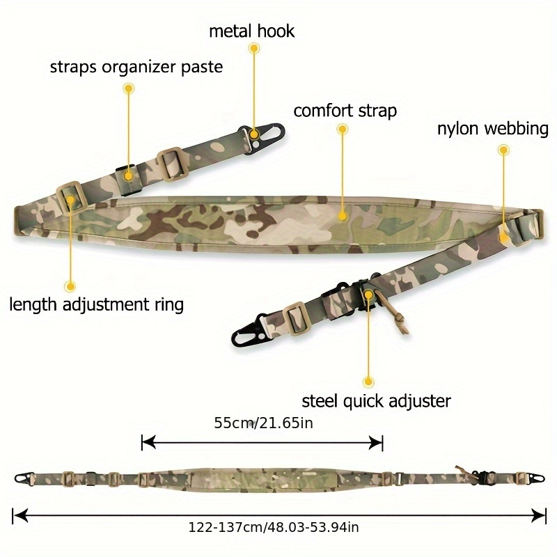 Cinghia Tattica LivesOutside Black Sling Band – FDE Multicam Camo, Ranger, Made In USA
