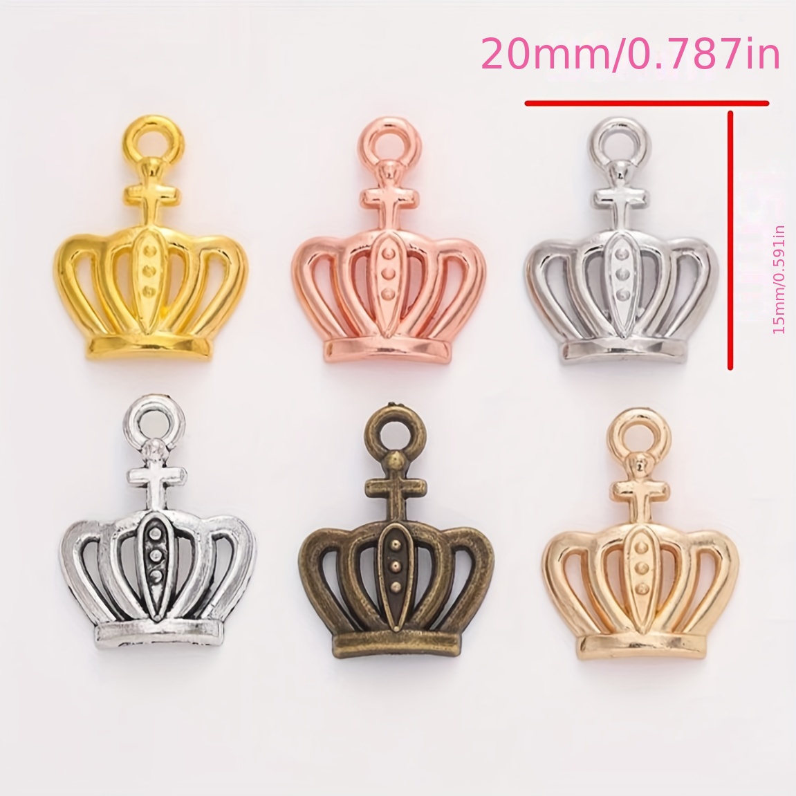 Gold crown hot sale charms bulk