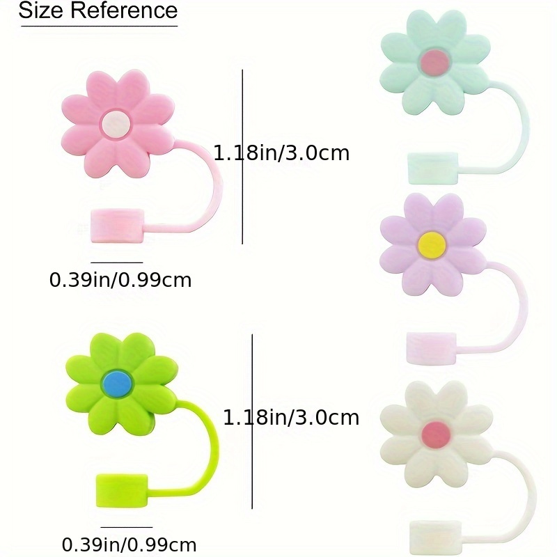 Silicone Straw Cover Flower Straw Cover Compatible With - Temu