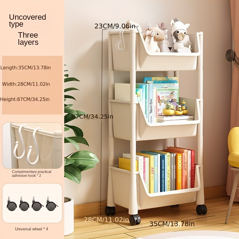 Simple Bookshelf Storage Rack Floor Desk Bookcase Simple - Temu