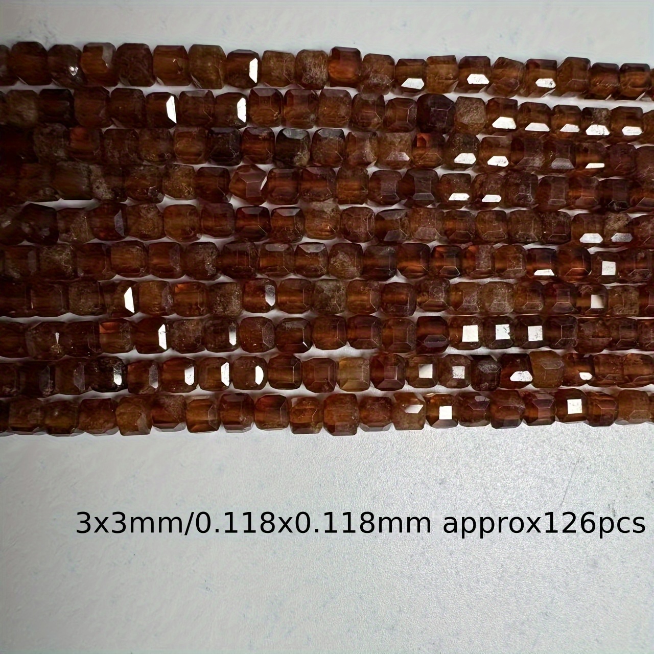 TEMU 3x3mm 126pcs Carnelian Cubic Loose Beads - Luxurious Spacer Beads For Making, Perfect Suitable For Bracelets, Necklaces, And Earrings, Anklet