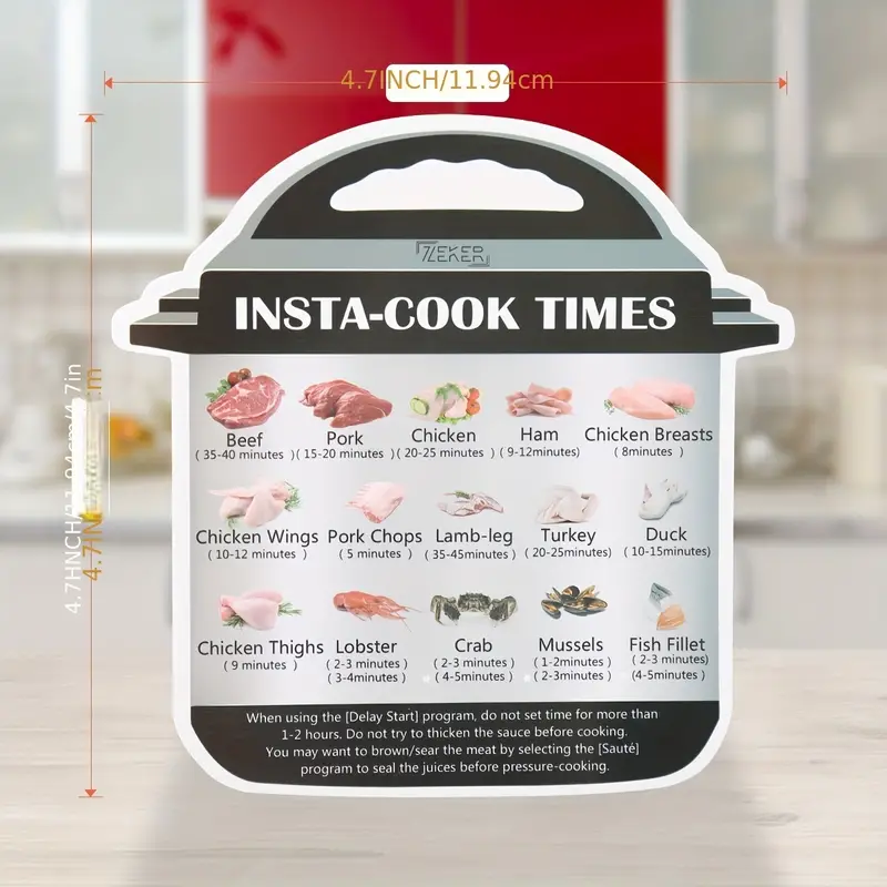 Magnetic Cheat Sheet: 45 Instant Pot Cooking Times & Prep Functions -  Perfect Kitchen Accessory! - Temu