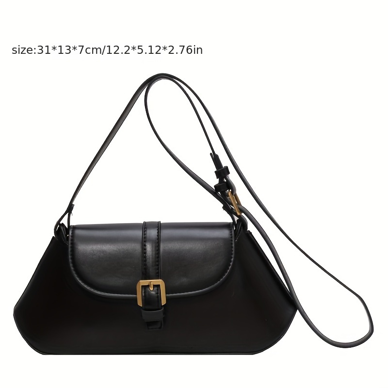 Elegant Zipper Shoulder Bag, Women's Trendy Baguette Bag With Adjustable  Strap - Temu Bahrain