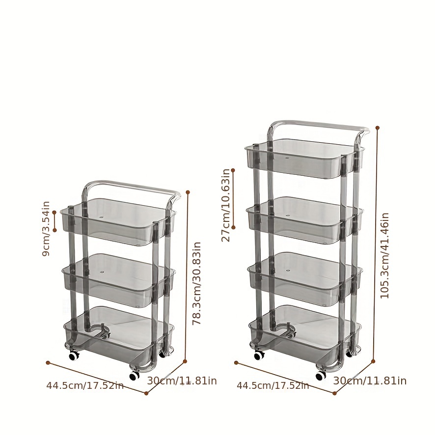 3/4-layer Condiment Cart Storage Rack, Portable Durable Snack