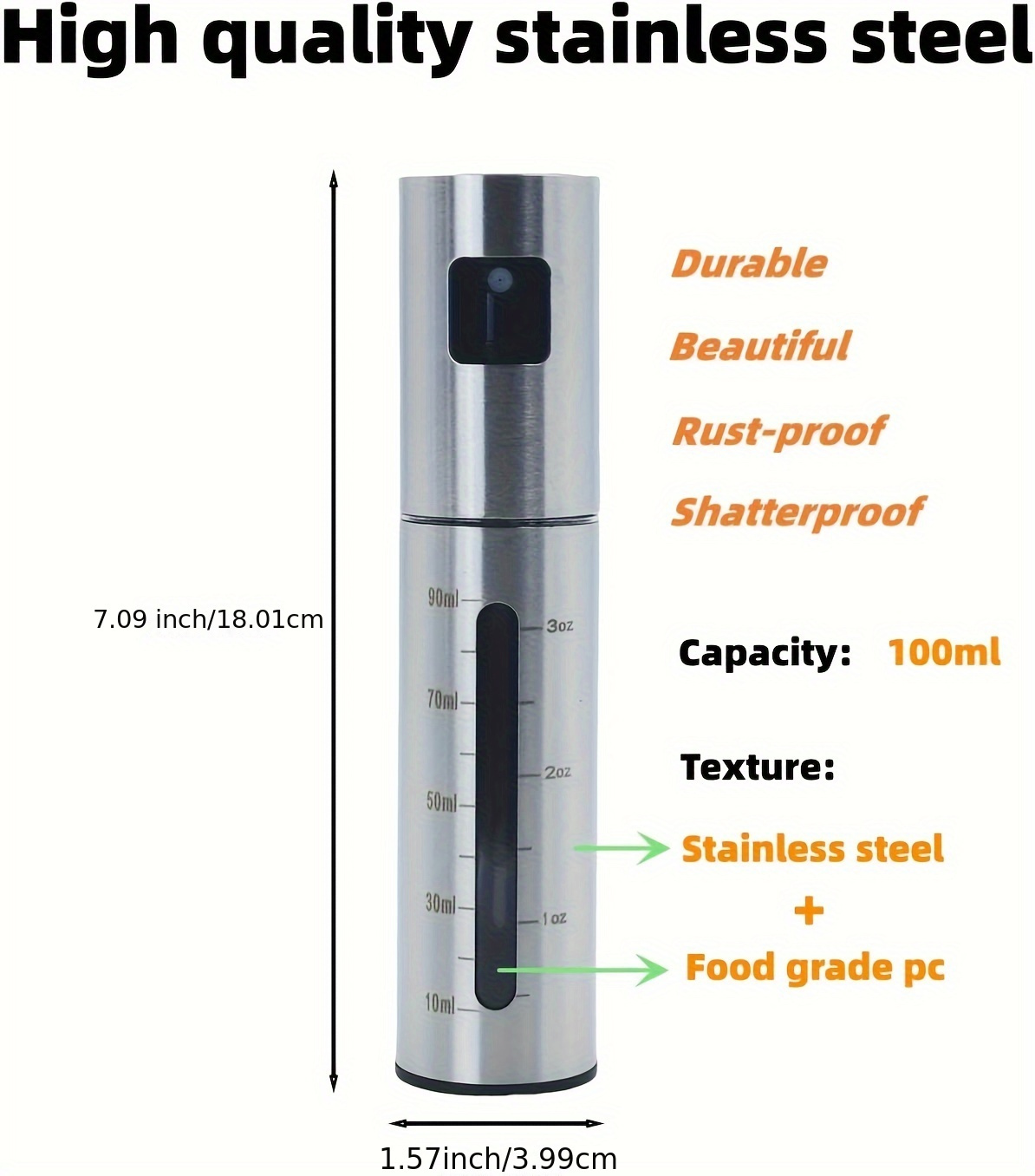 a 100ml stainless steel household kitchen oil spray bottle seasoning barbecue olive oil spray bottle details 1