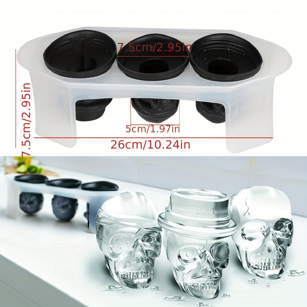 Skull Ice Ball Mold Silicone Flexible Ice Cube Trays Bpa - Temu