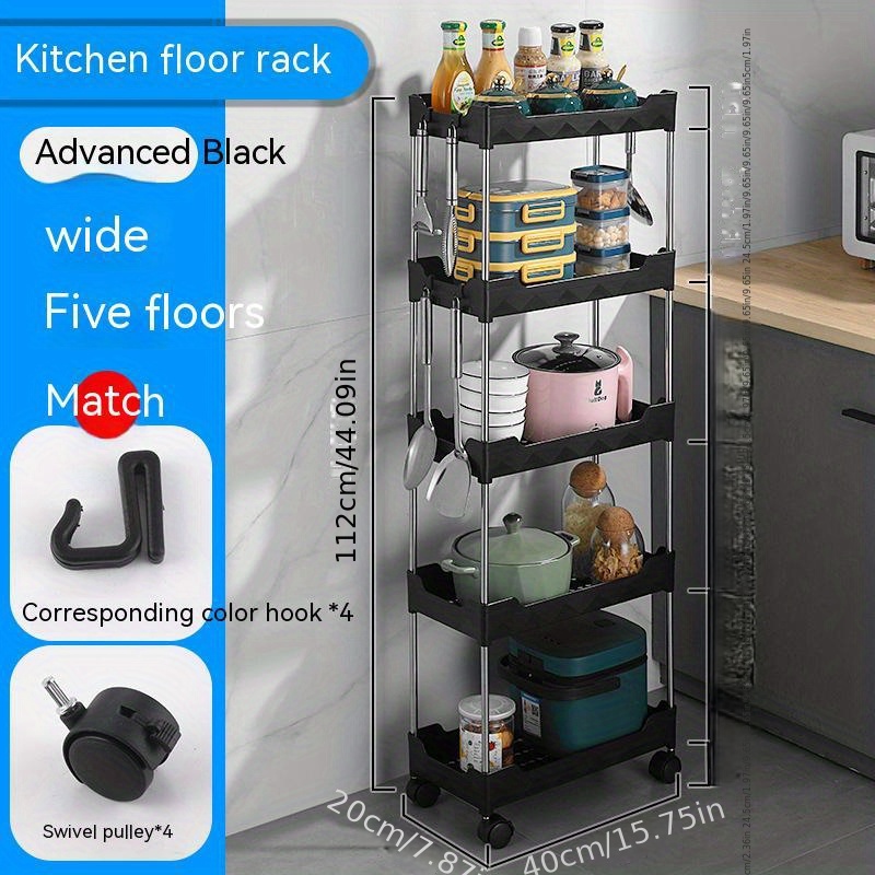 Household Kitchen Shelf Small Stroller Storage Rack Floor - Temu