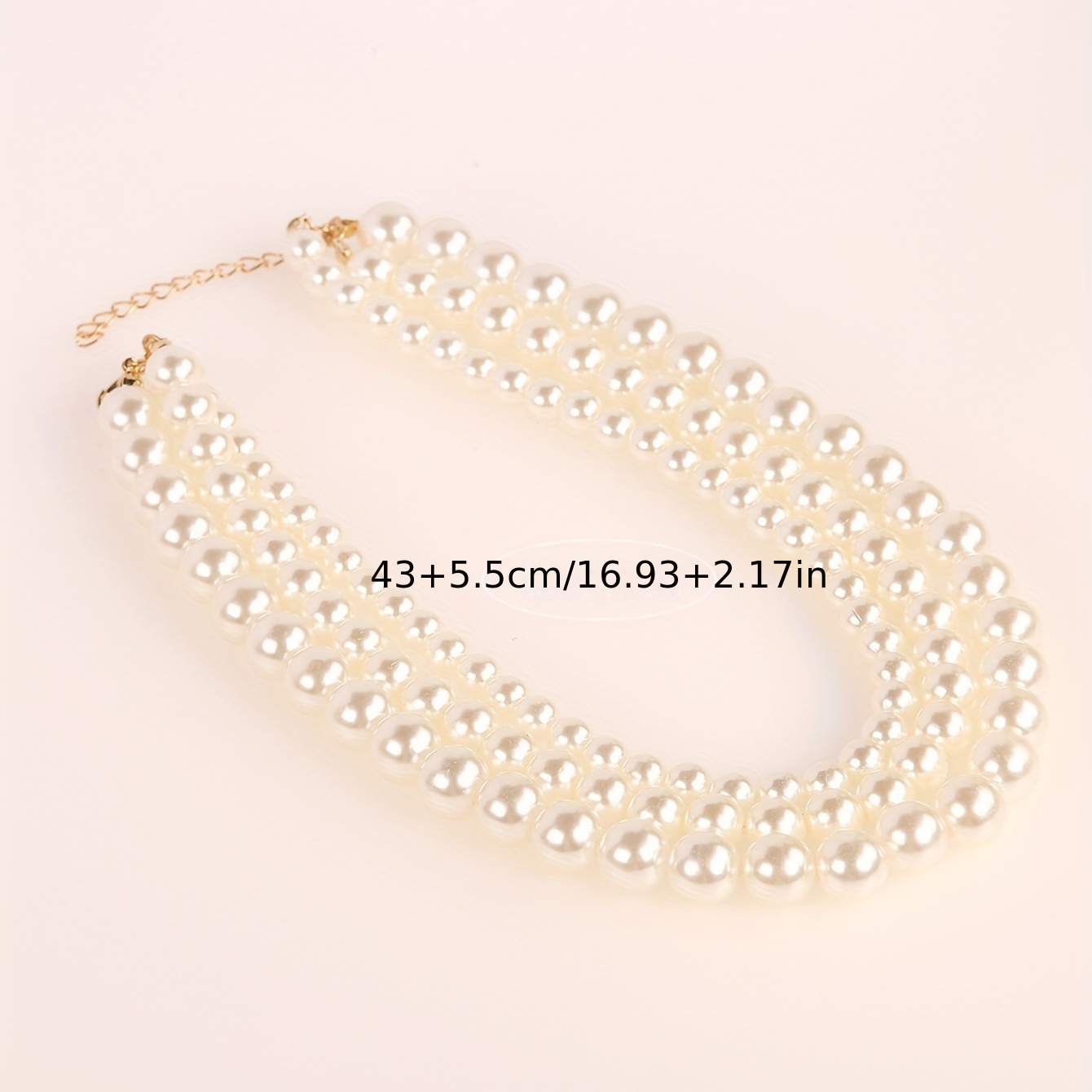 Women's Vintage Style Layered Choker Pearl Necklace