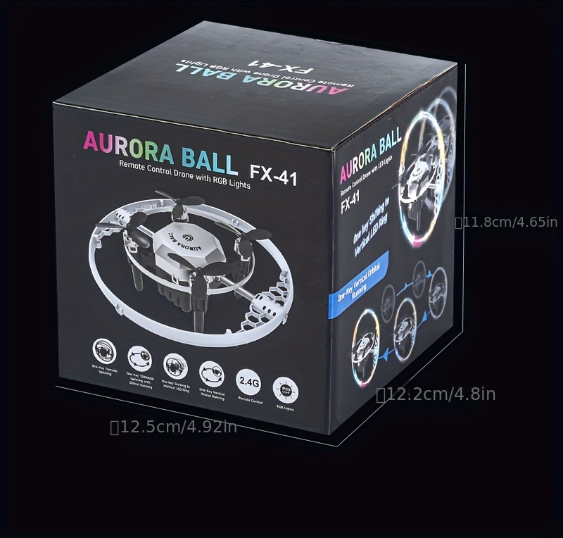 2.4G RC Mini Drone, Includes 2 Batteries, 360° Aurora Sphere Stunt Flips, Dazzling LED Lights, Auto-hover Altitude Hold, Headless Mode, One-key Takeoff/landing. Perfect Beginner-friendly Toy Or Gift.