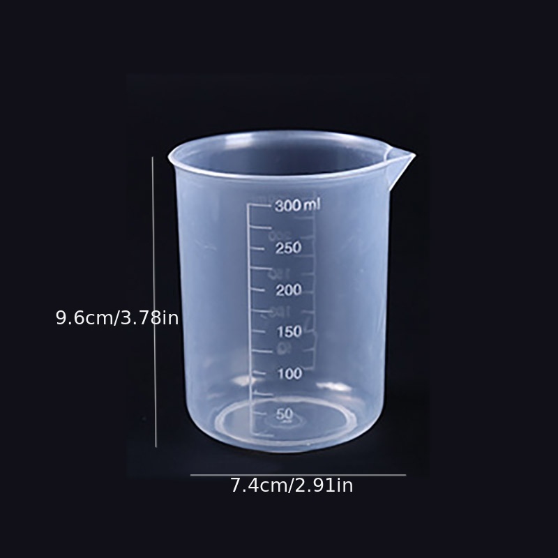 500ml Plastic Graduated Measuring Ounce Cup Lab Beaker Liquid Jug  Transparent