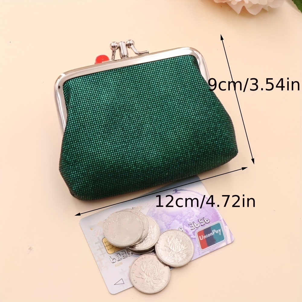 Mini Vintage Clutch Purse, Kiss-lock Coin Purse, Clutch Solid Color Wallet,  Versatile Storage Bag - Temu