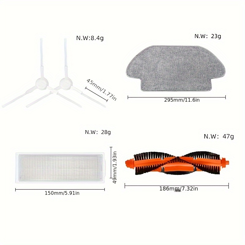 For Xiaomi Mi Robot Vacuum Mop 2S / Mop P / Mop Pro / XMSTJQR2S / STYTJ02YM  Replacement Parts Main Side Brush Hepa Filter Mop