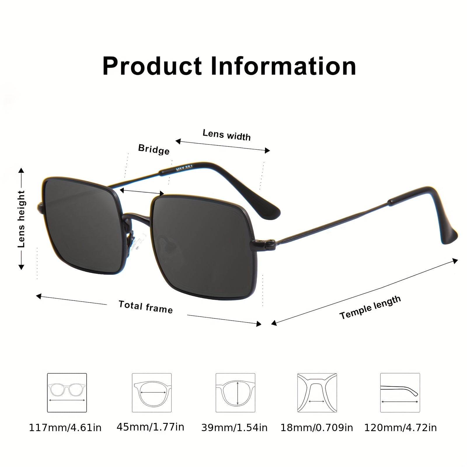 1pair Children's Scratch-resistant Anti-glare Polarized Sunglasses, With  Ultra-light Metal Frame And Soft Non-slip Nose Pads