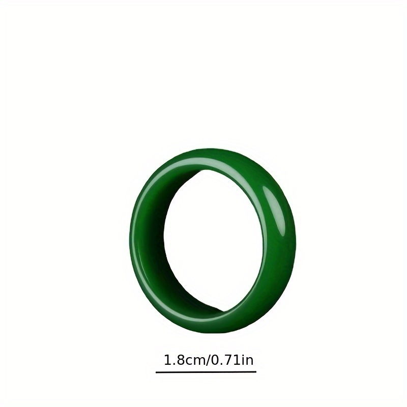 Green Faux Jade Ring Minimalist Polished Finish