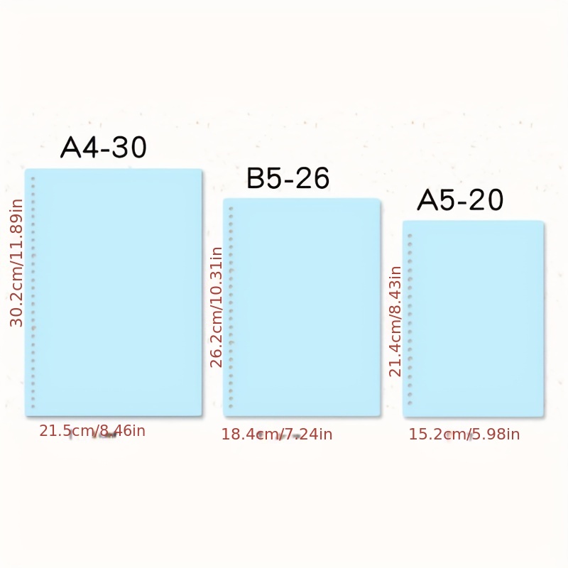 A4-B5-A5-30 Hole Binding Loose-leaf Cover 20 Hole PP Frosted Sheet 26 Hole  Adhesive Sheet Cover Insert Bag Loose-leaf Clip