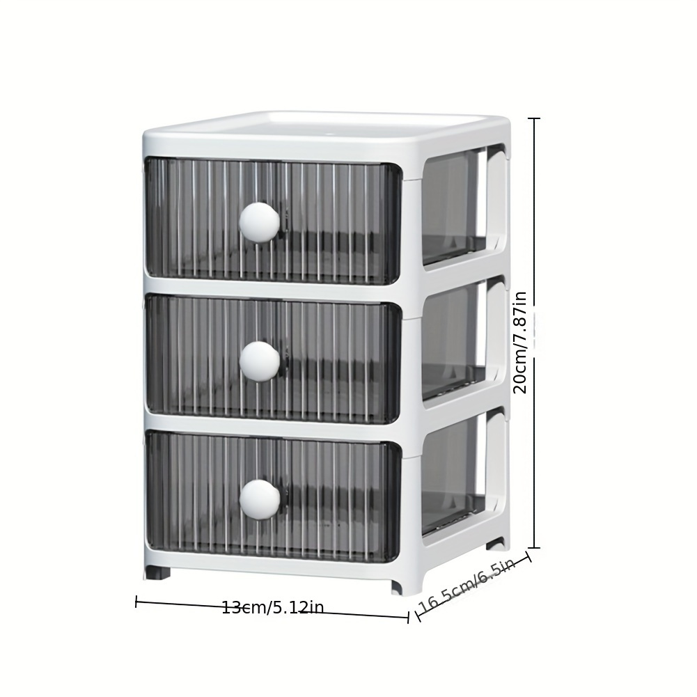 TEMU 3 Tier Plastic Storage Drawers, Multifunctional Plastic Drawers Storage Unit With Handles, Clear Storage Tower Storage Drawers Tower For Home