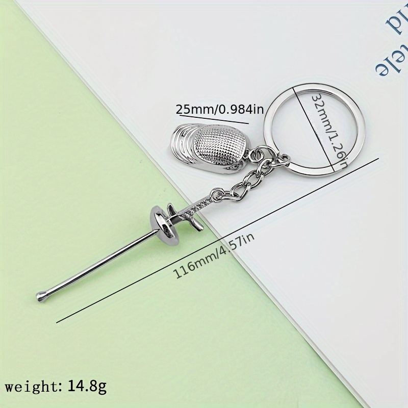 1pc Fencing Keychain, Alloy Fencing 3pcs Set Keychain, Small Gift For Fencing Sports Professional Competition