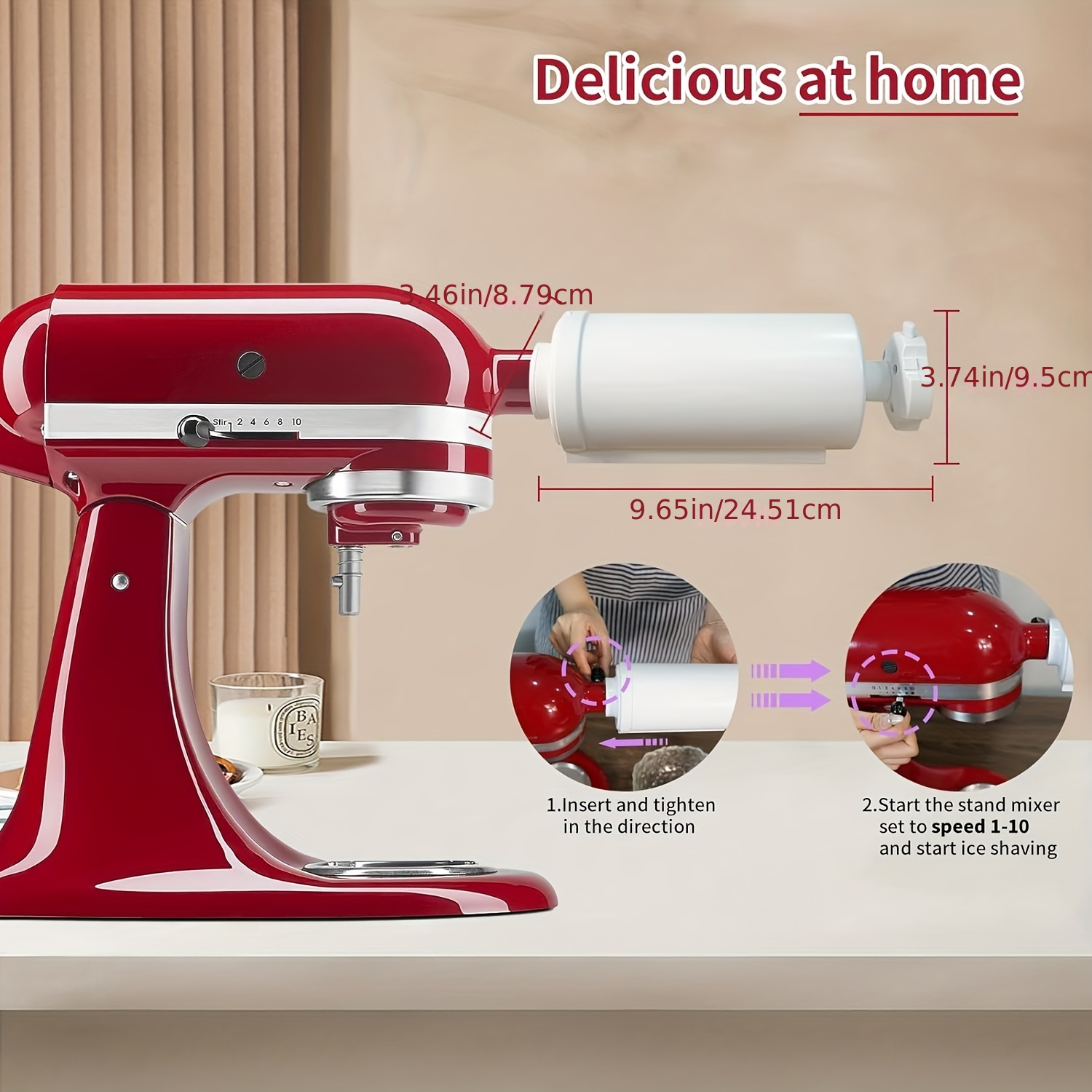 Kitchenaid Vertical Mixer Shaving Ice Accessories, Equipped With 8 Ice  Molds, Ice Shaver Accessories, Snow Cone Accessories/making Machine  (excluding Machine/mixer) - Temu