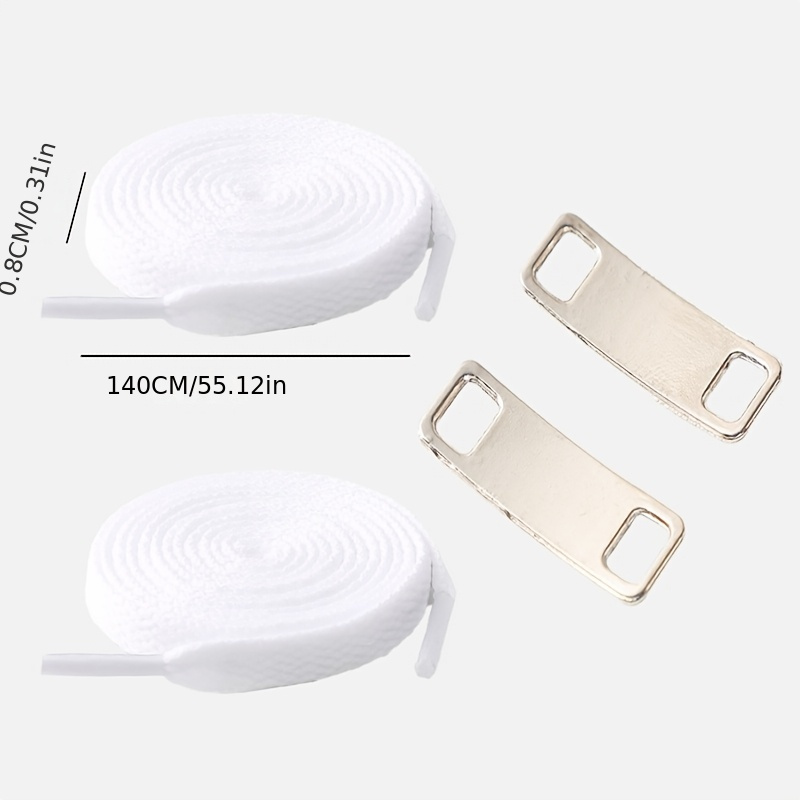 Image of 2 Shoelaces Plus 2 Metal Sets Shoelaces Af1 Metal High-top And Low-top Shoes Men's And Women' Casual Shoes Sports Shoes Running Shoes Shoelaces