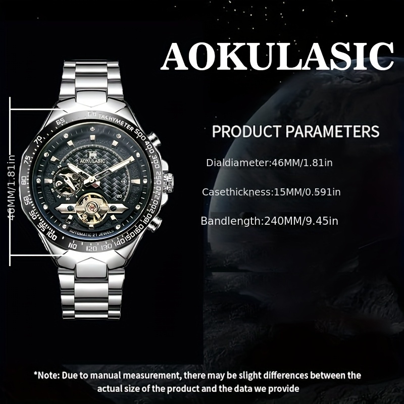 Dapper, Stylish Men's Automatic Mechanical Watch with Tourbillon Movement - Sleek Hollow Design, Stainless Steel Band