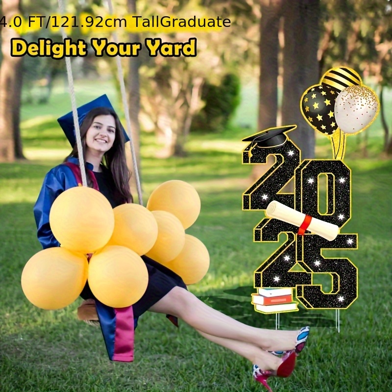 2024 Large Graduation Yard Sign Decorations Glitter