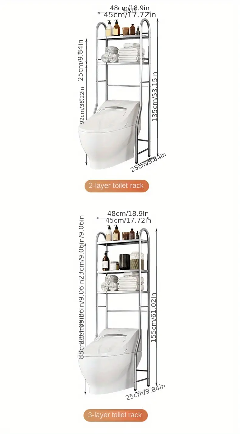 and accessories, 1pc multi layer stainless steel bathroom shelves over toilet floor standing storage rack for toiletries and accessories space saving and multifunctional details 7