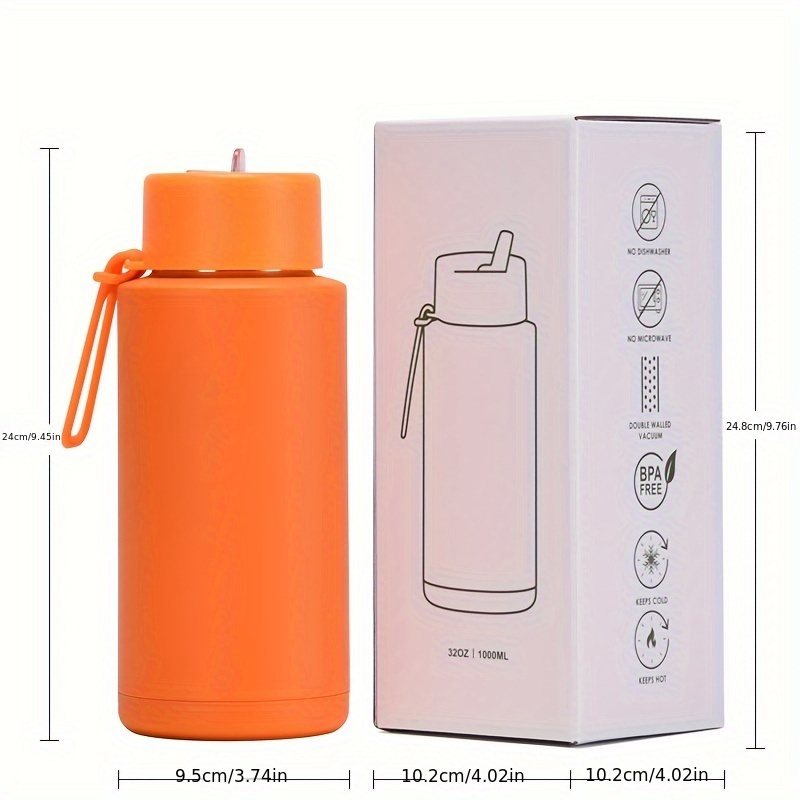 Insulated Water Bottle 1L Stainless Steel BPA Free Vacuum Flask