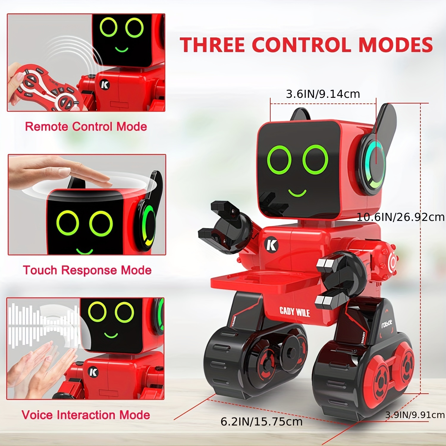 Control por voz, interactivo con robot inteligente de la cámara