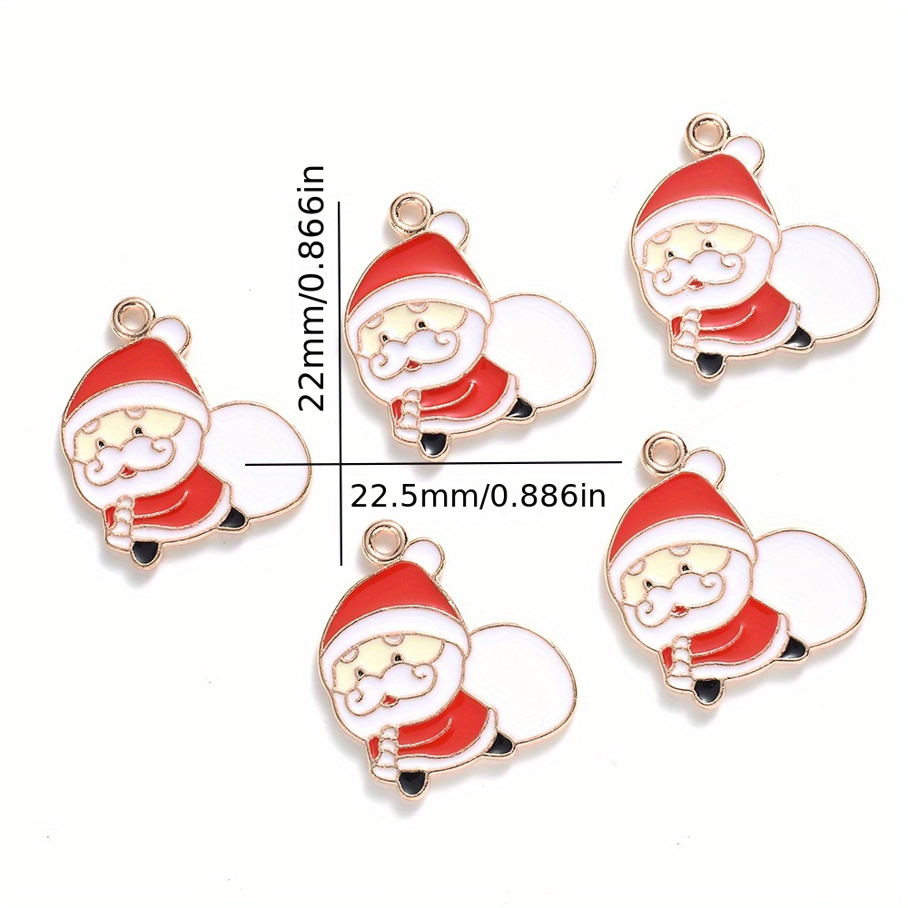 Christmas Charms Enamel Reindeer Santa Claus Charm Pendants - Temu