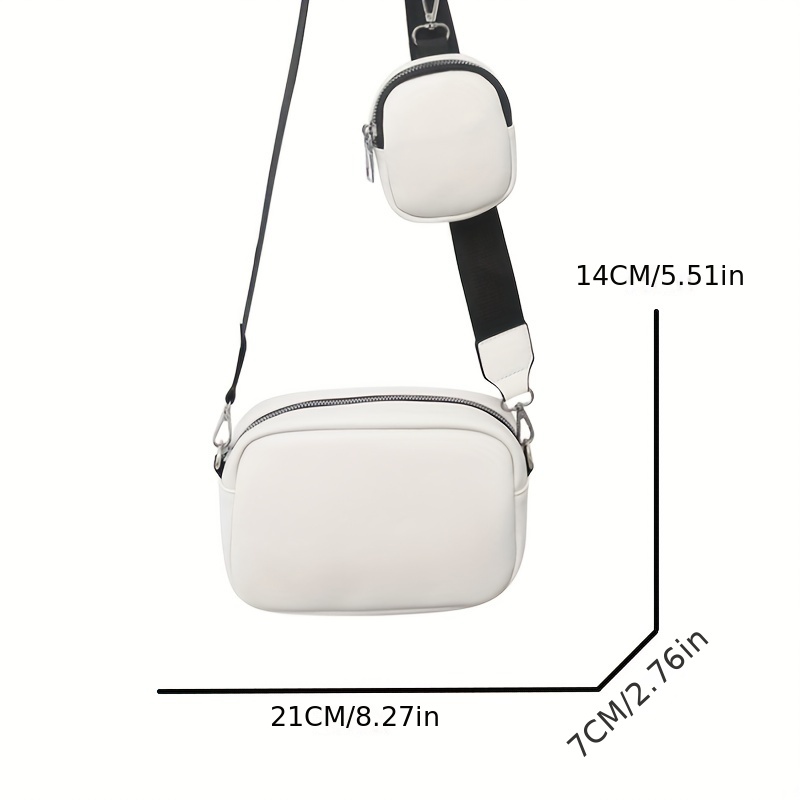 Solid Color Square Crossbody Bag, Minimalist Shoulder Bag With