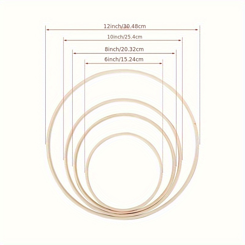 Dream Catcher Ring 20cm Wooden 15pcs Dream Catcher Crafts Macrame Rings For  Diy Crafts, Wedding Decorations (15cm 20cm)