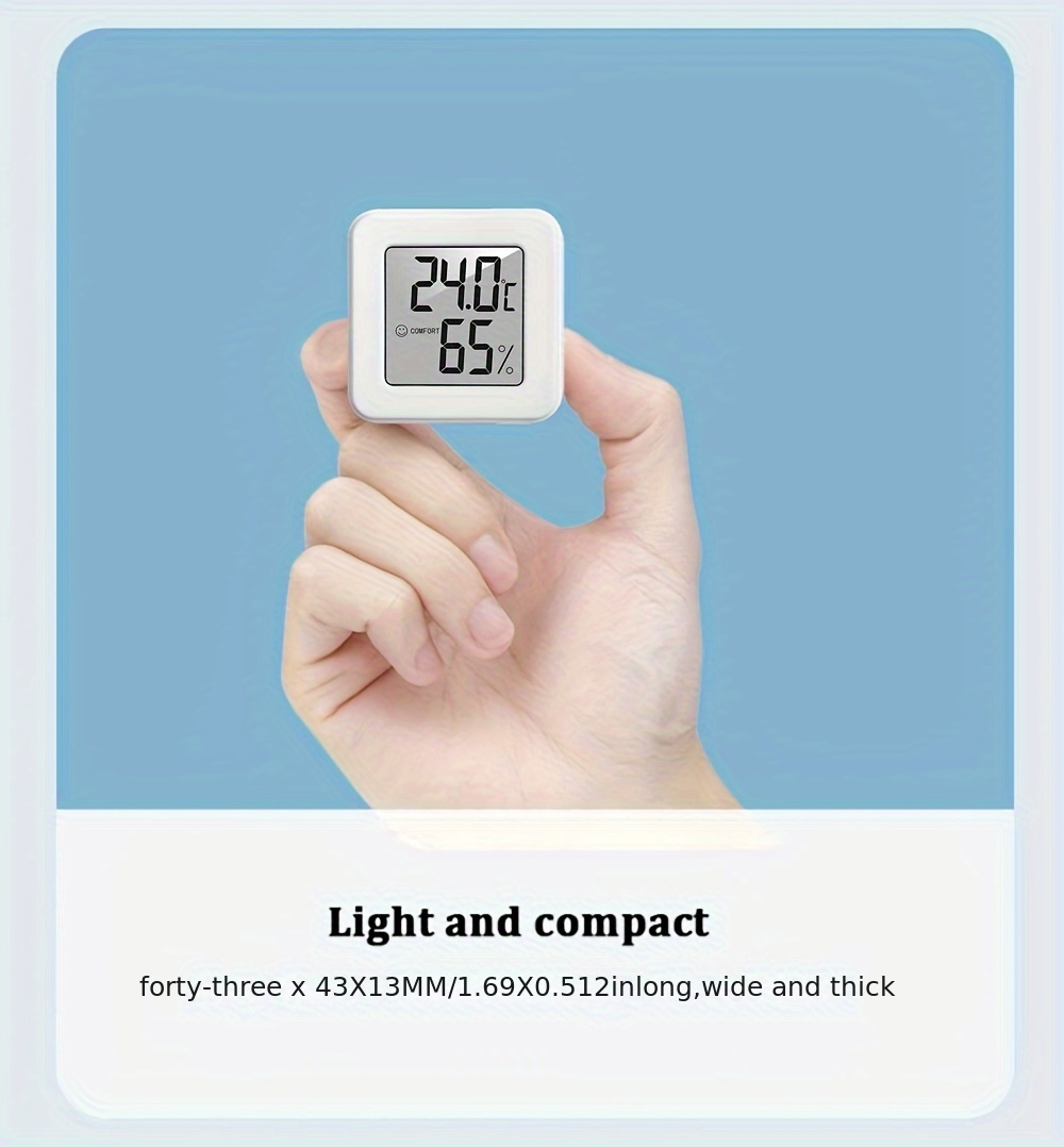 2pcs Mini Portable Room Thermometer LCD Digital Humidity Monitor 3M  Adhesive Backed Recyclable Room Sensor - Perfect For Home, Office,  Greenhouse