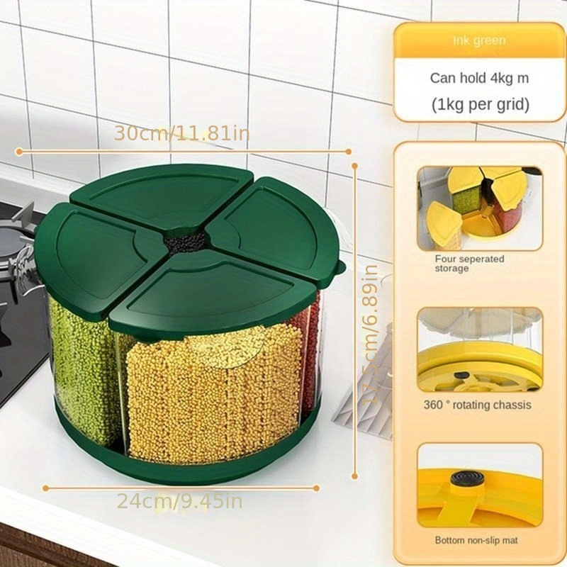 Grid Wall-Mounted Grain Storage Box Rice Dispenser Kitchen Accessories Organizers Storage Household Food outlets