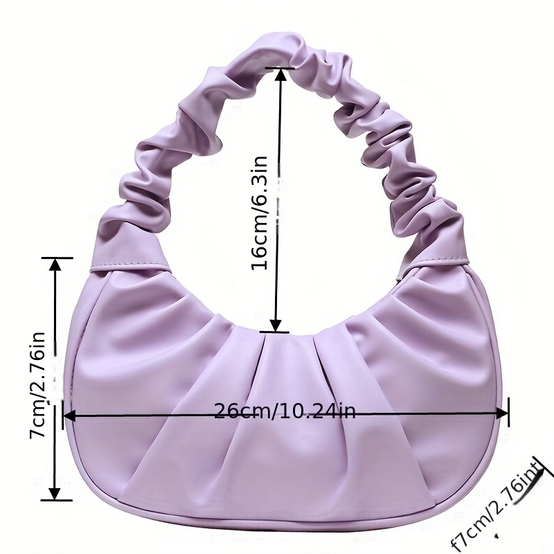 Soft Ruched Shoulder Bag in PU Leather