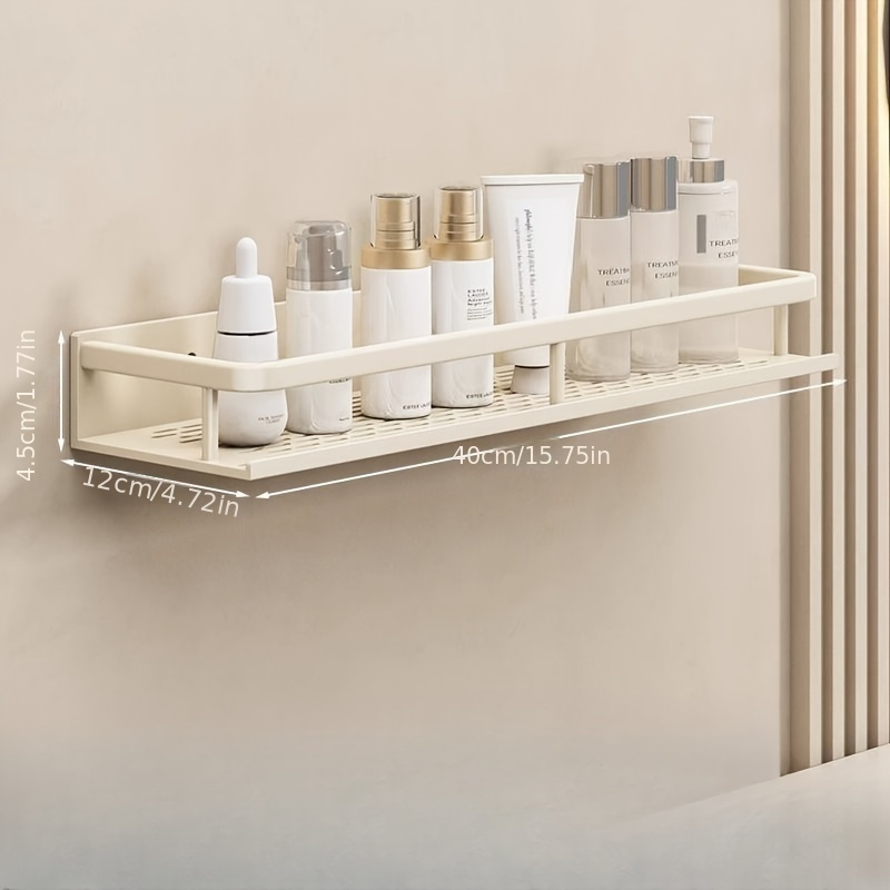 Wall Mounted Bathroom Storage Rack, Punch-free Bathroom Hanging Shelf, Bathroom  Caddy Organizer, Shower Caddy Basket, Shampoo Shower Gel Holder Organizer,  Bathroom Accessories - Temu