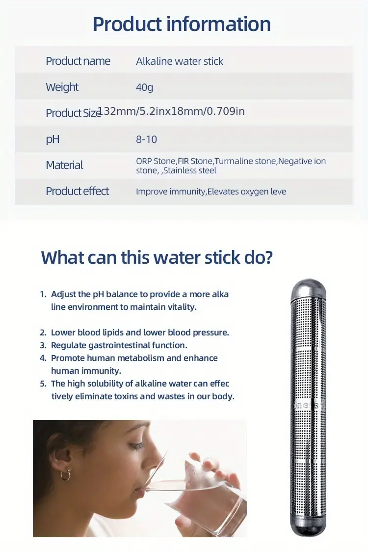 1pc portable alkaline hydrogen water stick with negative ion filter energy water stick magic water stick details 1