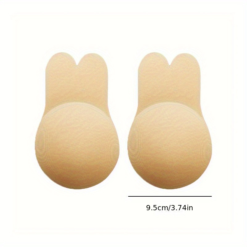 Invisible Adhesive Bra (2 Pairs) - Rabbit Ear Breast Lift Tape Reusable  Breast Pasties Nippleless Covers (Beige, Small) : : Clothing,  Shoes & Accessories